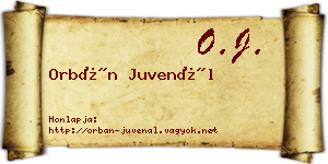 Orbán Juvenál névjegykártya